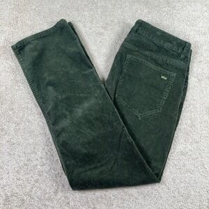 Stio Mens 35R (35x32) Pants Green Rivet Corduroy Organic Cotton Stretch Outdoor